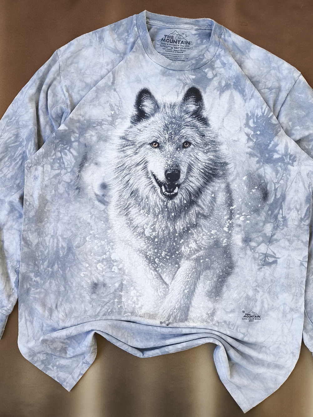 The Mountain Men's Snow Wolf Graphic Sweatshirt - Light Gray Size Large